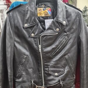 Schott NYC Black Leather Biker Jacket